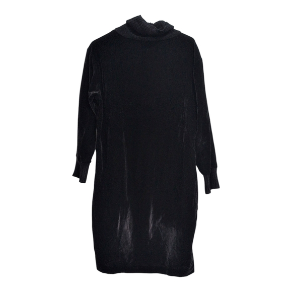 ATM ANTHONY THOMAS MELILLO Mock Neck Drappy Velvet Dress in Black Small - Picture 4 of 6